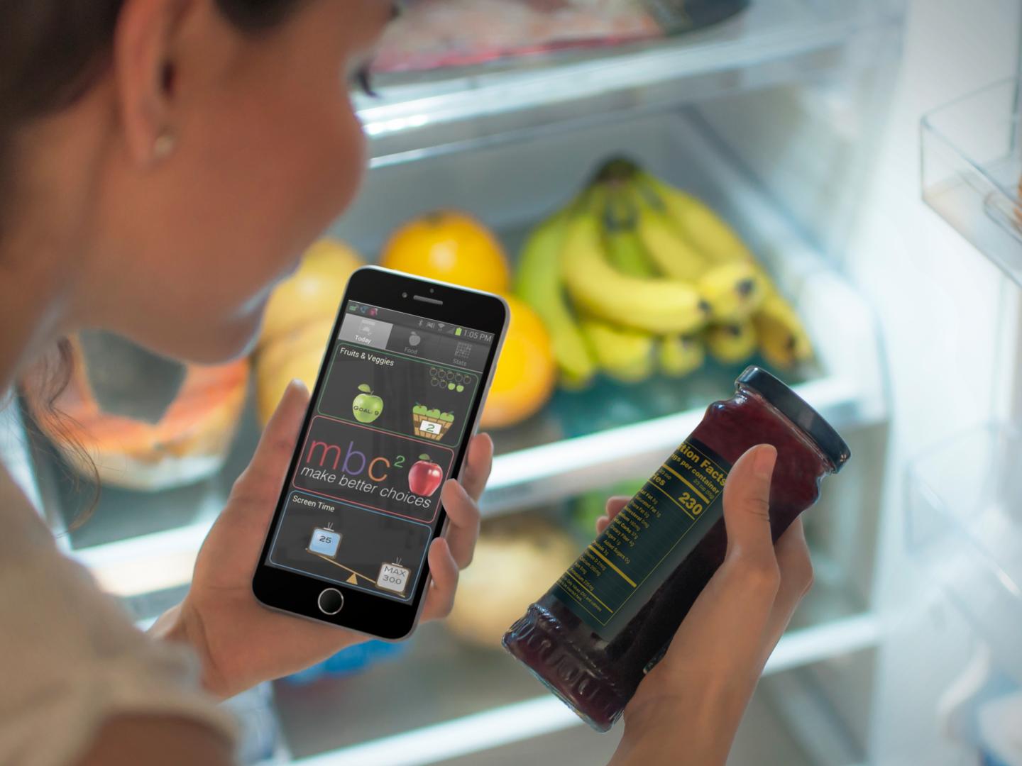 A Person Uses the Smartphone App to Track Nutrition