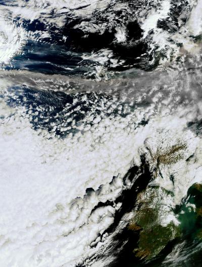 New Satellite Image of Volcanic Ash Cloud