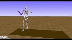 Digital skeleton complete with arm muscles and ligaments