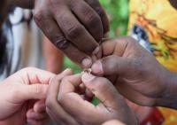 Hands of farmers - close up