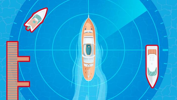 Marine vessell avoiding stationary objects