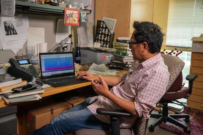 Cin-Ty Lee cataloging acoustic bird calls