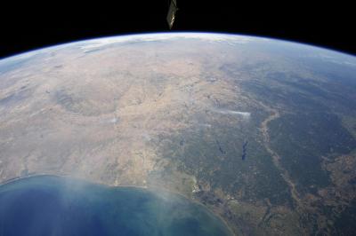 Texas Wildfires Seen from the ISS