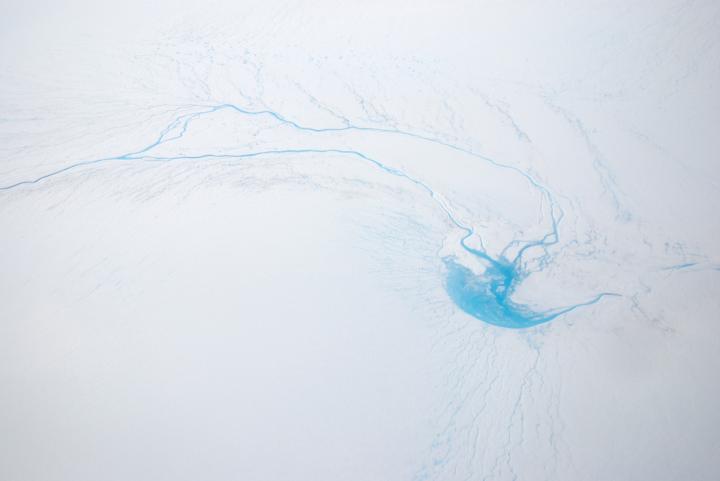 Supraglacial Lake and Moulin