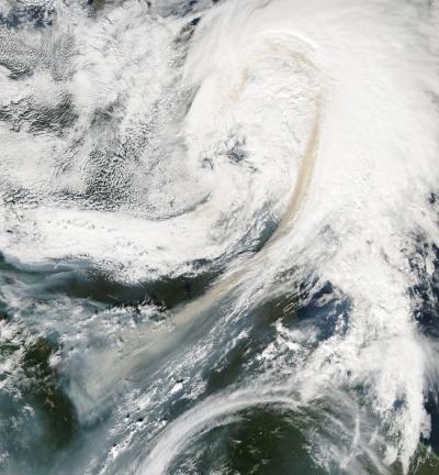 Swirling Smoke Rises from Saskatchewan Fires
