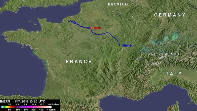 Seine River Flooding - January 2018 - NASA IMERG