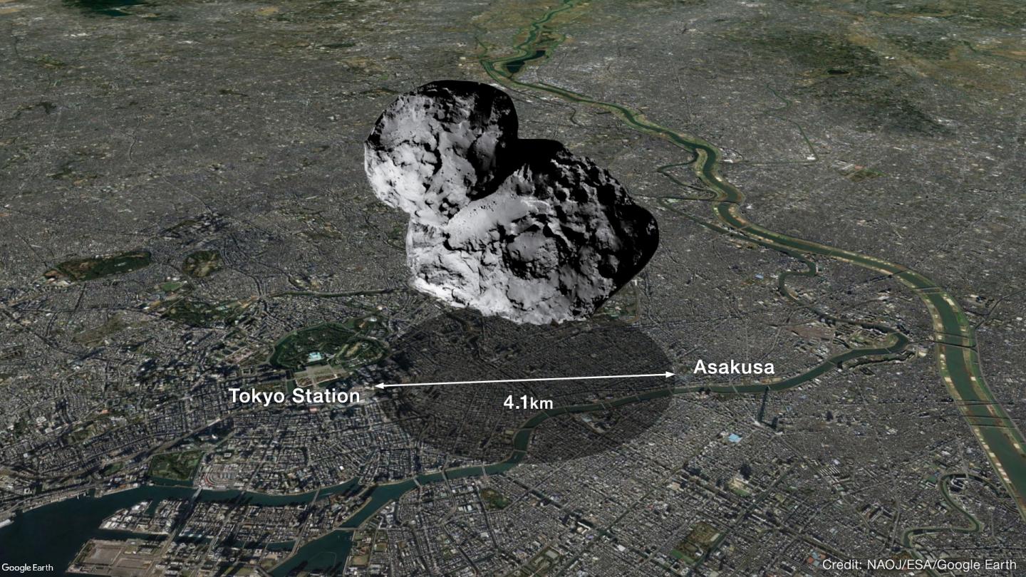 Comet 67P/Churyumov-Gerasimenko over Tokyo