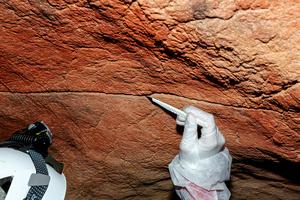 Pigment sampling in Tebellín, Spain