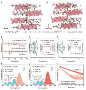 Figure 1 | Structural and optical characterizations of the two manganese-based metal halides