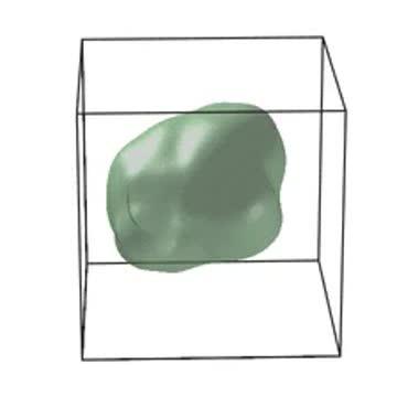 Displacement Field Inside Nanoparticle: Beginning of Charge
