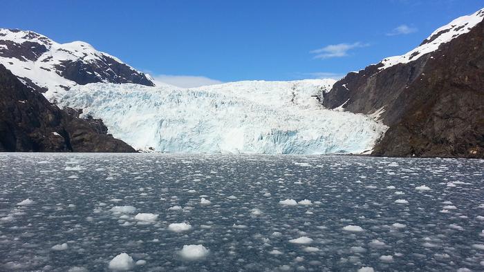 calving glacier and ice field
