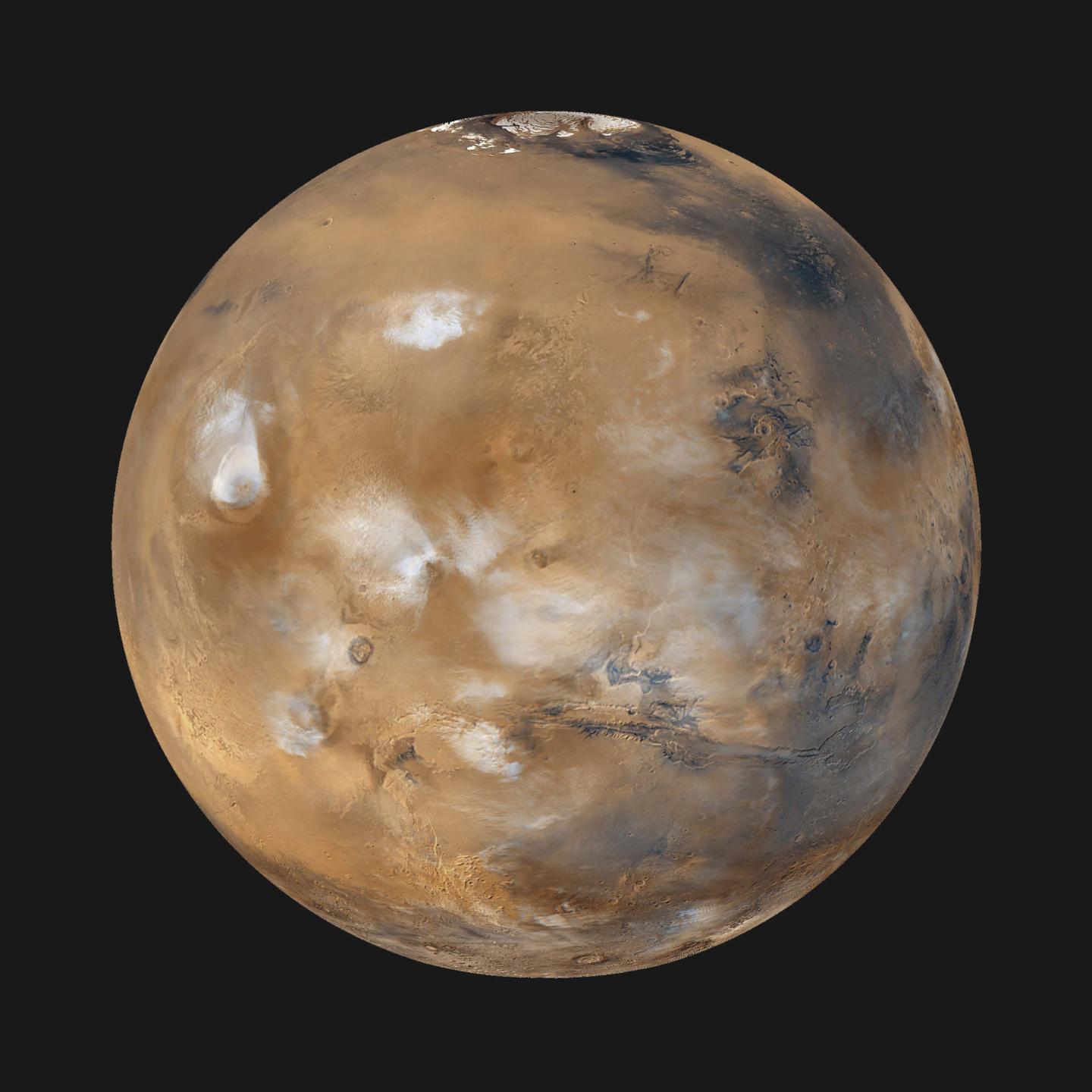 Water ice clouds on modern Mars.