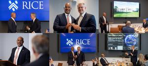 Reginald DesRoches and David Pittman during visit