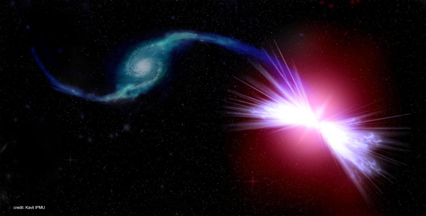 An Artist's Rendition of the Galaxies Akira and Tetsuo in Action