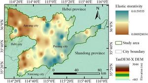 Spatial distribution of the elastic skeletal storage coefficient.