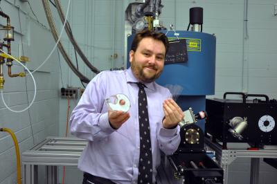 Ken Burch with Experiment Apparatus