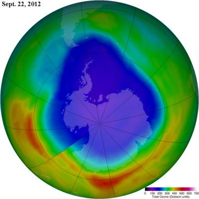 Ozone Hole Maximum on Sept. 22, 2012