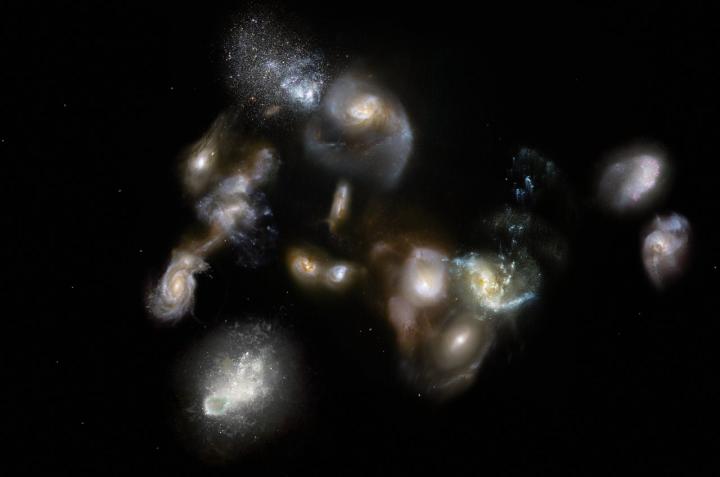 Artist's Impression of Ancient Galaxy Megamerger