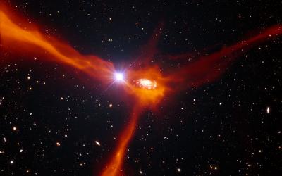 Artist's Impression of a Galaxy Accreting Material From its Surroundings