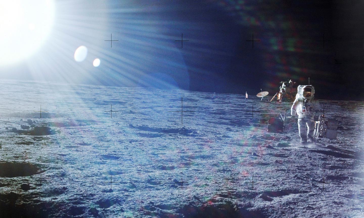 Alan Bean Carries Experiment Package on the Moon