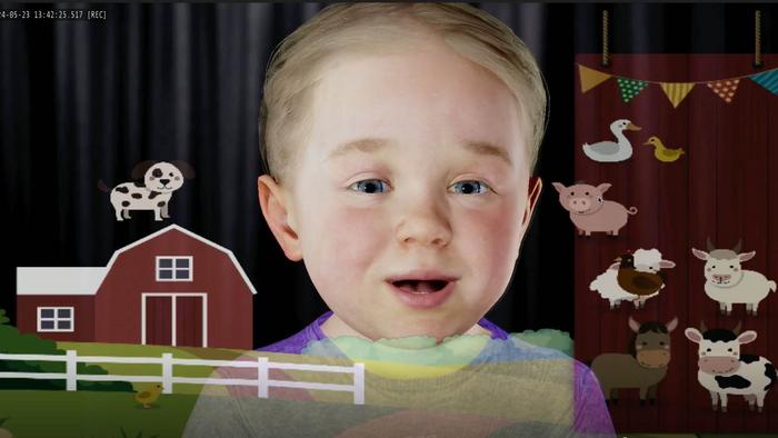 BabyX plays a game with a caregiver