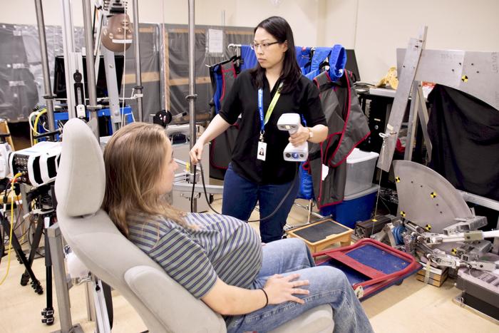 Using 3D body scanning, UBC engineers documented how pregnancy changes seatbelt fit to inform the next generation of vehicle restraint systems