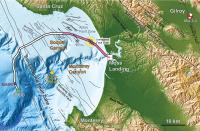 A Map of the Fiber-Optic Cable Array under the Monterey Bay