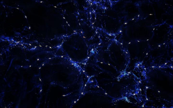 Artist's Impression of Mysterious Alignment of Quasar Rotation Axes