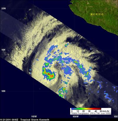 Rainfall Rates in Hurricane Kenneth