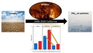 The role of wildfires in changes in fine particulate matter (PM2.5) concentrations during drought periods