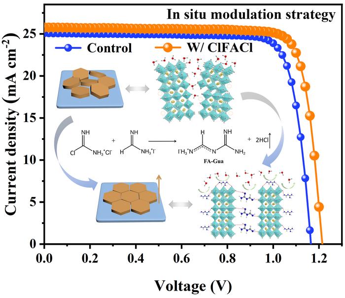 In-situ reaction control for the preparation of high-efficiency perovskite solar cells