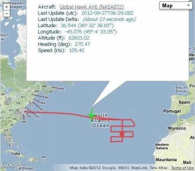 NASA's Global Hawk Performed a Grid Flight Pattern Over Tropical Storm Nadine
