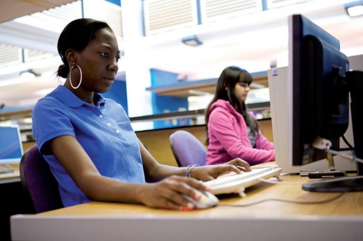 Woman on Computer