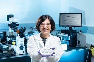 Lydia Sohn in the laboratory