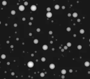 A quantitative phase microscopy image of biomolecular condensates reconstituted from RNA and four distinct RNA-binding proteins.