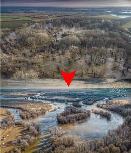 A flood situation at Tisza-Körös