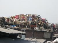 Plastic waste for recycling in Dhravi Slum, Mumbai, India