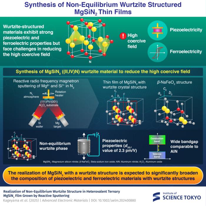 Synthesis of Non-Equilibrium Wurtzite Structured MgSiN2 Thin Films