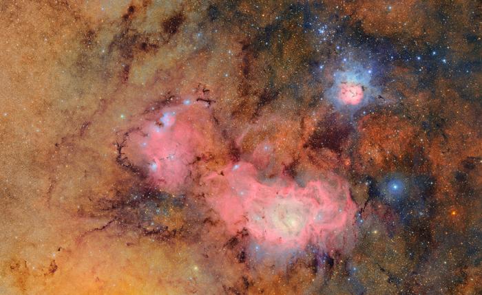 The Trifid nebula and the Lagoon nebula