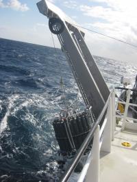 Deployment of Sensor for Conductivity, Temperature and Depth-profiling Rosette