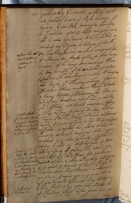 Pepys letter asking Captain Stanley to sell enslaved man