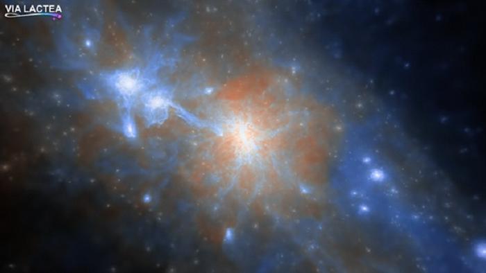 A galactic collision ignited stellar fireworks in the Milky Way