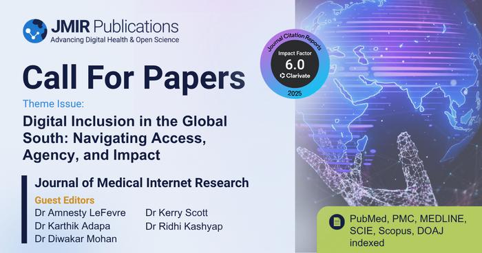 The Journal of Medical Internet Research invites submissions on Digital Inclusion in the Global South