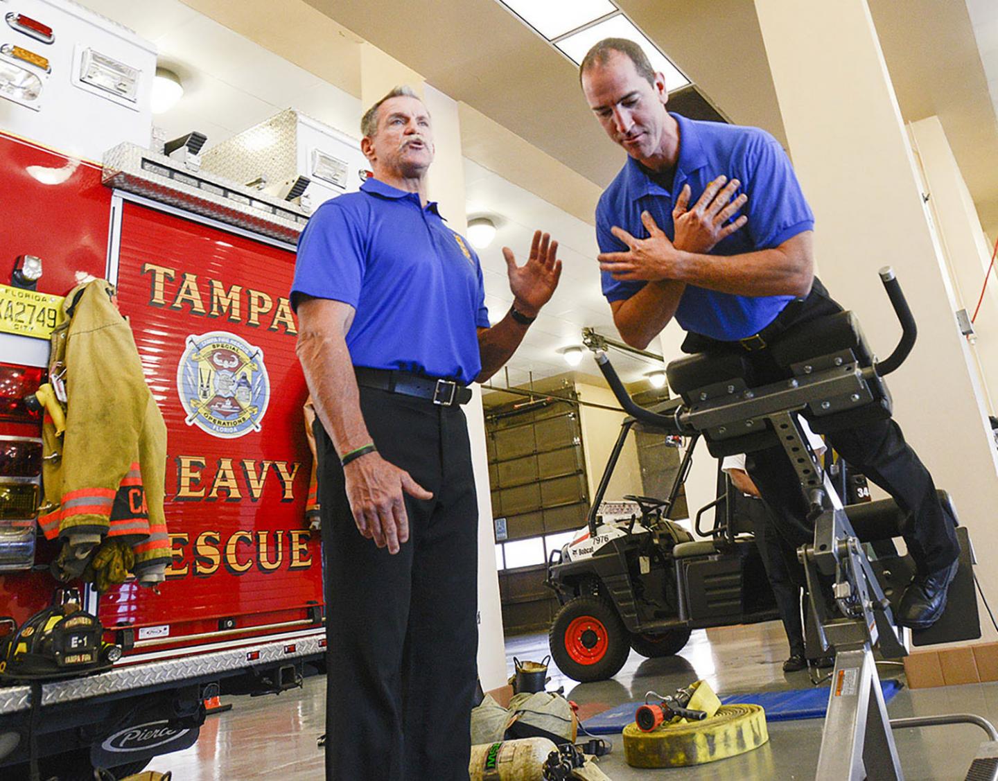 Firefighters Demonstrating Investigational Exercises
