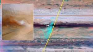 Lightning along Juno's path and sample stealth superstorm
