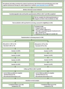 Schematic representation of the trial protocol and CONSORT flow diagram.