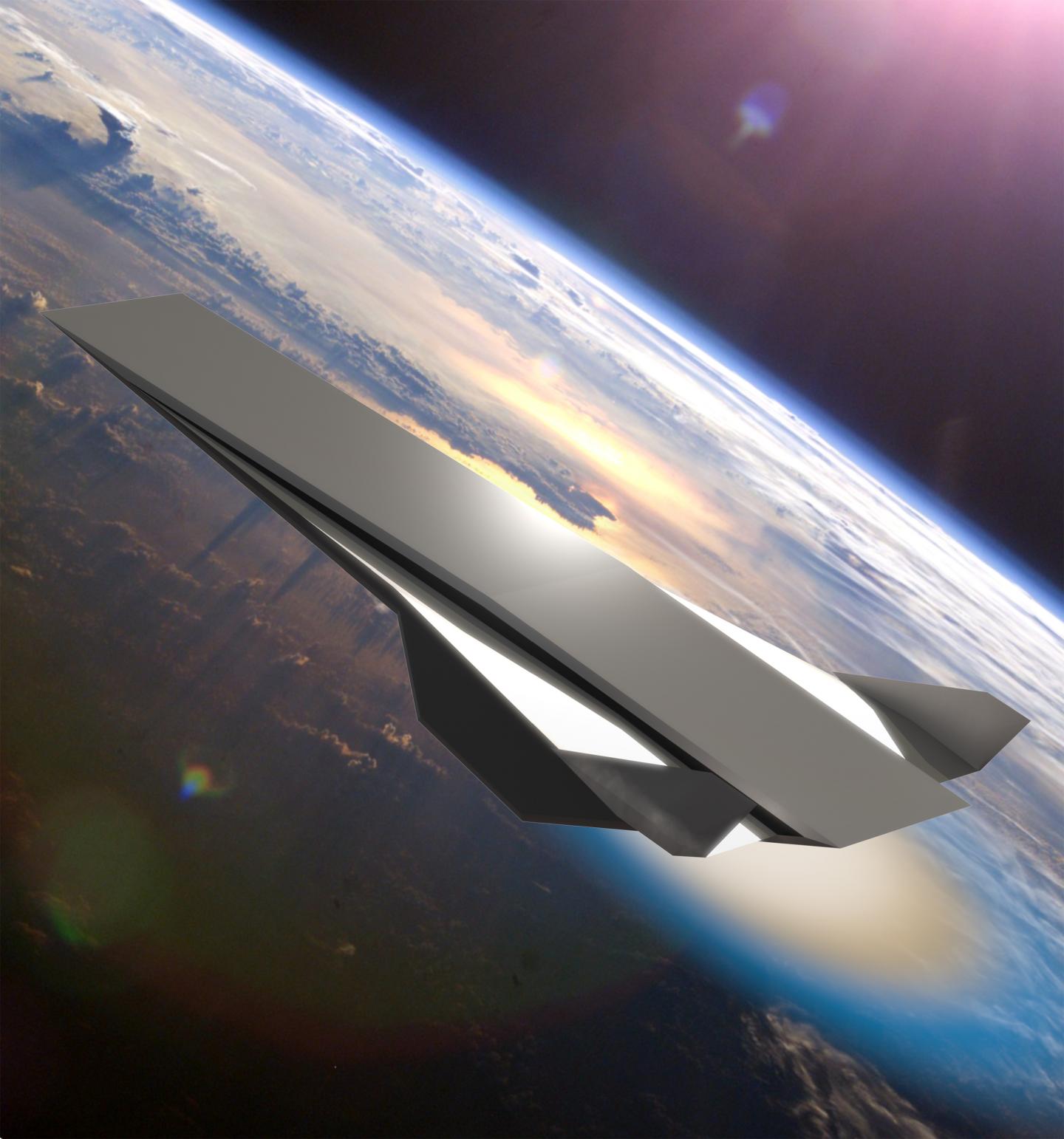 Pictured is a conceptual Oblique Detonation Wave Engine-powered hypersonic aircraft.
