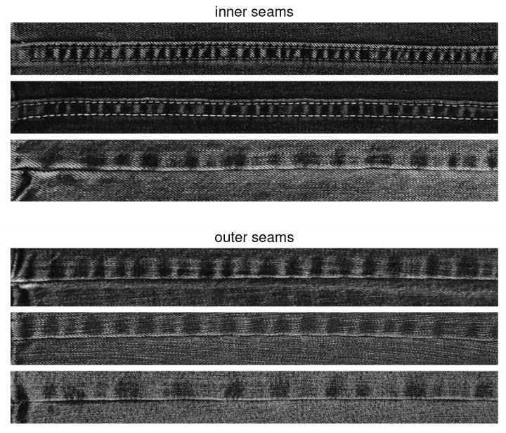 Representative Examples of Patterns of Wear and Tear on the Seam of Denim Jeans