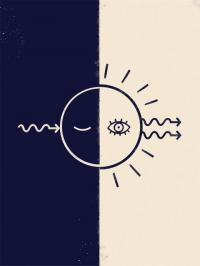 Artistic Illustration of Stimulation Emission of Two Photons from a Quantum Dot
