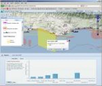 Screenshot of the Web Site Shows How the Interactive Marine Map System Looks